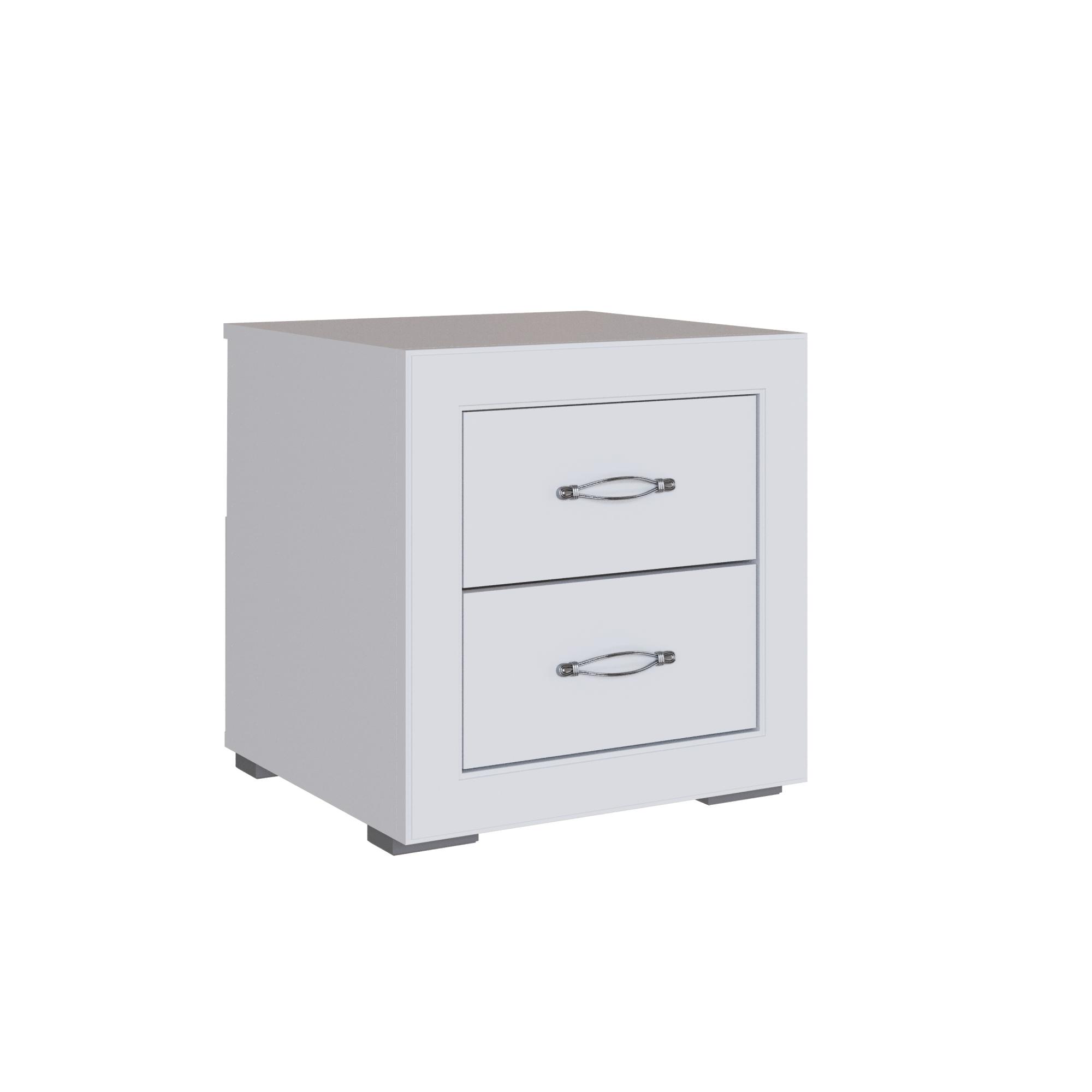 Микон Спальня Леньяна Тумба прикроватная белый с тиснением Микон Спальня Леньяна Тумба прикроватная белый с тиснением