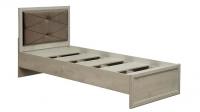 кровать без подъемного механизма, Кровать одинарная Сохо 32.23 с настилом (ш. 900) (бетон пайн белый/ткань: велюр серый)