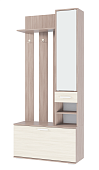 , ЛДСП Прихожая НИКА ВЗ910 Вешалка с зеркалом Ясень Шимо