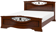 кровать, Кровать из массива Елена-5 с элементами художественной ковки 1600*2000