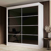 шкаф-купе, Шкаф-купе 2,0 м  ГРАНД 1  Лакобель Черный/Лакобель Черный (К)