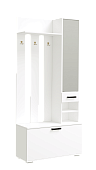 , ЛДСП Прихожая НИКА ВЗ910 Вешалка с зеркалом Белый гладкий