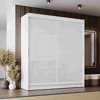 , Шкаф-купе 2,0 м  ГРАНД 1  Лакобель Белый/Лакобель Белый (К)