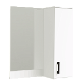 , ЛДСП Прихожая НИКА ПЗ800 Полка с зеркалом Белый гладкий