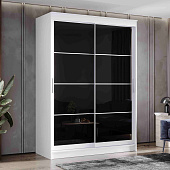 шкаф-купе, Шкаф-купе 1,6 м  ГРАНД 1  Лакобель Черный/Лакобель Черный (К)