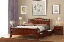 кровать, Кровать из массива Карина-5 с ящиками 1400*2000