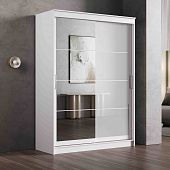 шкаф-купе, Шкаф-купе 1,6 м  ГРАНД 1  Зеркало/Лакобель Белый (К)