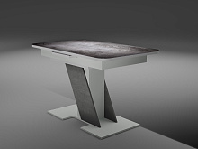 обеденный стол, Кухонный стол Олимп 1240*750/300 (ручной механизм) форма 2 (стекло закаленное)
